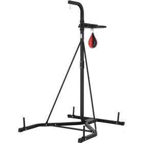 VEVOR 2 in 1 Punching Bag Stand, Steel Heavy Duty Workout Equipment, Adjustable Height Boxing Punching Bag and Speed Bag Stand
