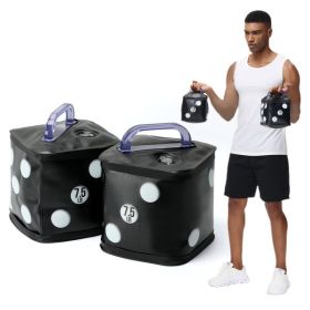Water Filled Dumbbells Set, Fun Dice Style Travel Foldable Dumbbells,Fitness Dumbbell Pairs 15lbs, Portable Training Equipment, for Core Training