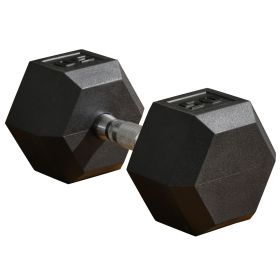 50lbs Rubber Hex Dumbbells Weight Dumbbell Hand Weight Barbell for Body Fitness Training for Home Office Gym, Black
