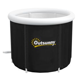 Cold Plunge Tub, Portable Ice Bath Cold Water Therapy Tub with Thermo Lid, for Athletes Recovery, Black (Option: Black-690x400x110 mm)