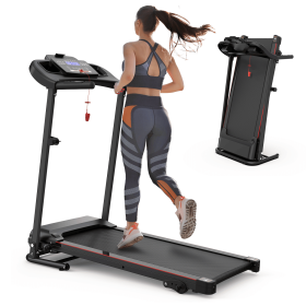 Folding Treadmill with Incline 2.5HP 12KM/H Electric Treadmill for Home Foldable (Color: as pic)