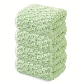 Waffle Ultra-soft Bath Towel 4/1pc, Super Absorbent And Quick-drying Adult Ultra-fine Fiber Towel, Quick-drying Textured Towel (Quantity: 4pcs green)
